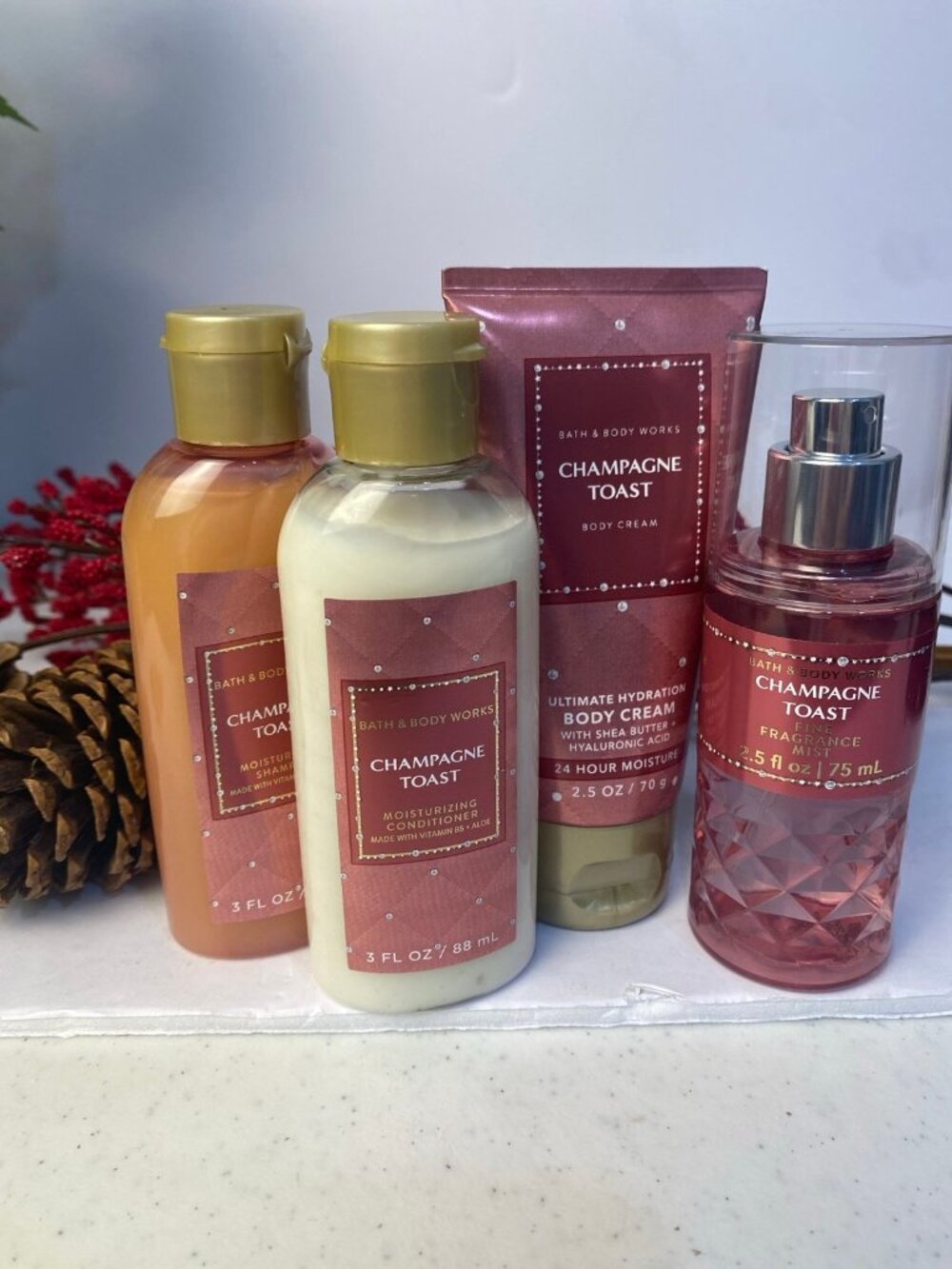 Bath & Body Works “Champagne Toast” New 4-Pc Travel Mini Size Set